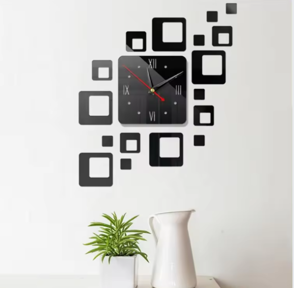 3d Modern Style Self-adhesive Acrylic Mirror Wall Clock Diy Wall Sticker Clock For Home Decoration
